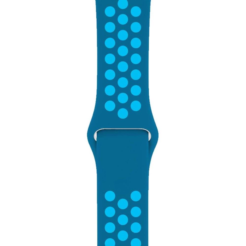 Apple Watch 42-44mm Silikon Kayış - Mavi/Açık Mavi