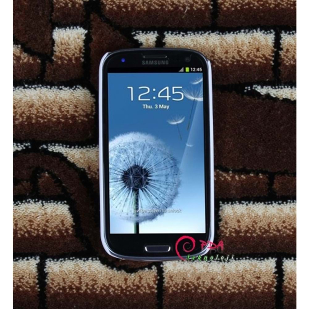 Samsung i9300 Galaxy S3 Sert Kauçuk Kılıf - Çiek Desenli Model - Beyaz Renk