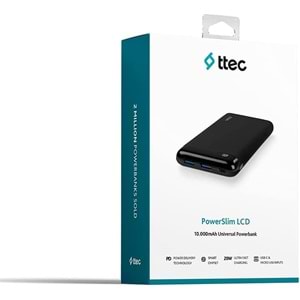 Tttec PowerSlim Pro LCD 10.000mAh Universal Powerbank - 2BB185S