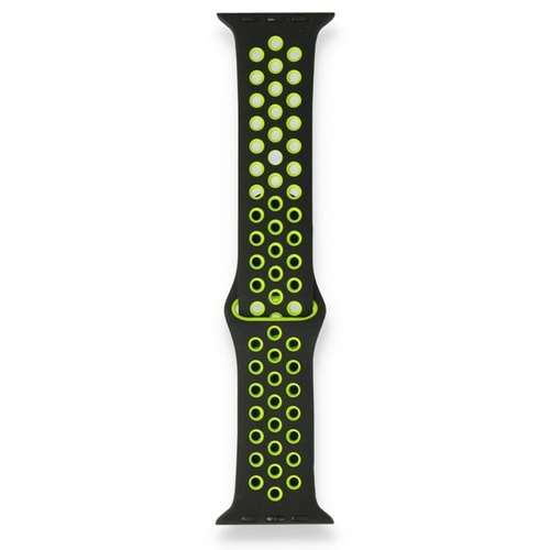 Apple Watch 38-40mm Silikon Kayış - Siyah/Yeşil