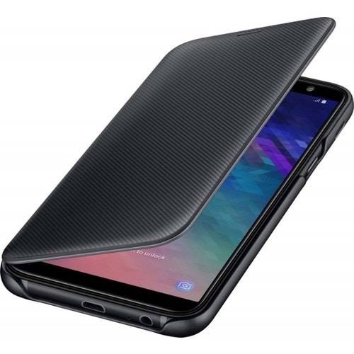 Samsung Galaxy A6 2018 Wallet Cover Orjinal Kılıf - Siyah EF-WA600CBEGWW(Outlet)