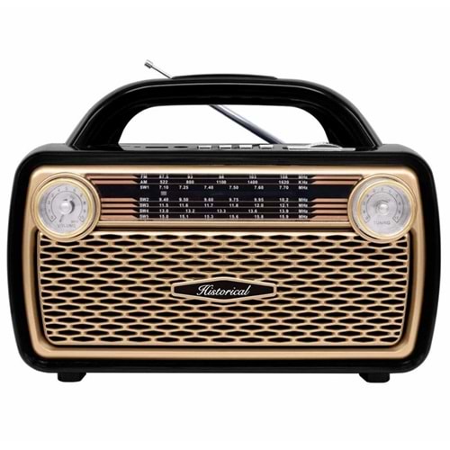 Simex Historical FM Radyo ve Bluetooth Hoparlör Gold