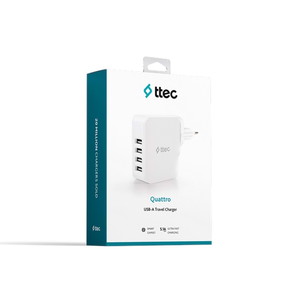 Ttec Quattro 4 USB li Şarj Cihazı Beyaz - 2SC02B