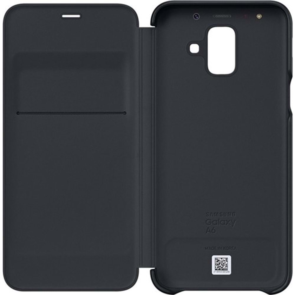 Samsung Galaxy A6 2018 Wallet Cover Orjinal Kılıf - Siyah EF-WA600CBEGWW(Outlet)