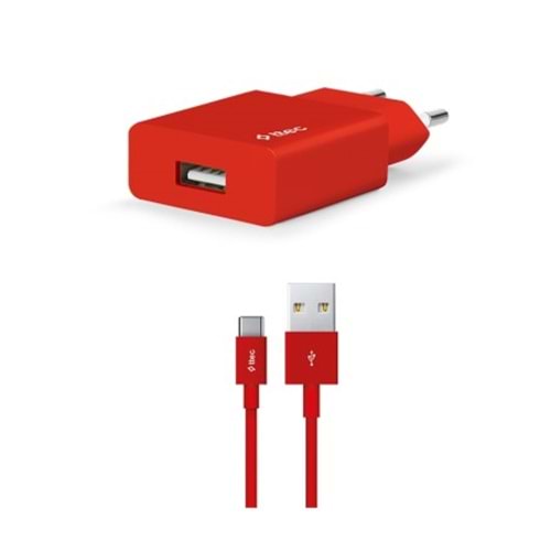 Ttec Smartcharger Seyahat Şarj Aleti 2.1A + Type-C Kablo Kırmızı - 2SCS20CK