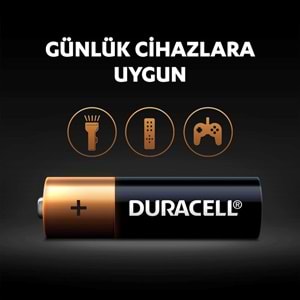Duracell LR6/MN1500 Kalem Pil 1.5V ALKALİNE AA - 8 Adet