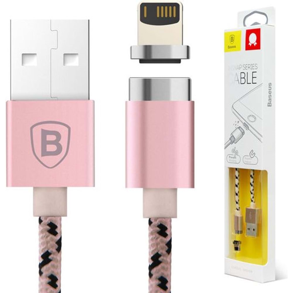 Baseus Insnap Series Lightning Manyetik USB Kablo - Rose Gold CALIGHTNG-LF0R