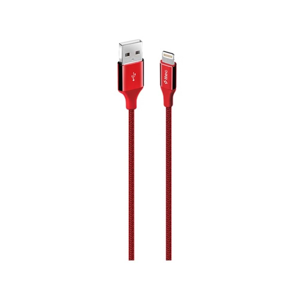 Ttec AlumiCable Lightning Kablo Kırmızı 1.2M - 2DK16K
