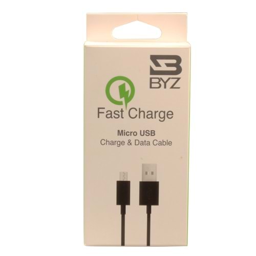 BYZ Fast Charge Micro Usb Data ve Şarj Kablosu - Siyah