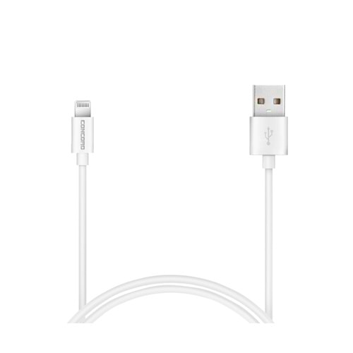 Concord Apple iPhone lightning C-411 2.1A 1m Data ve Şarj Kablosu - Beyaz