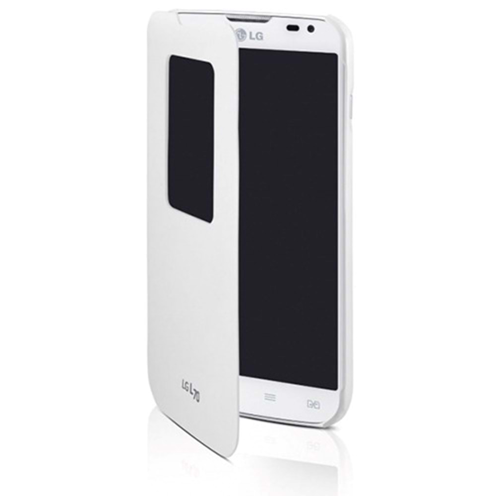 LG L70 Kasalı Kapaklı Orjinal Flip Cover Kılıf - Beyaz - CCF-400 AGEUWH