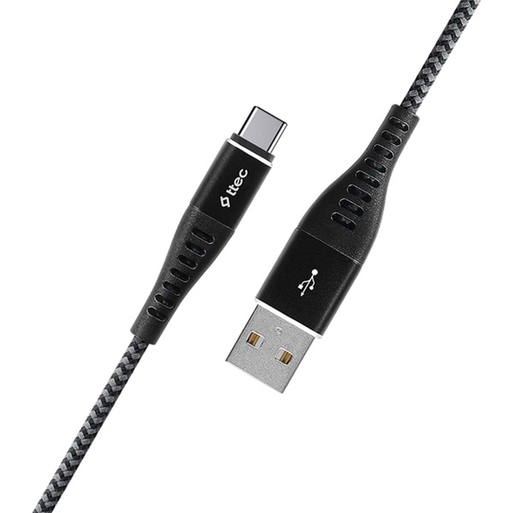 Ttec ExtremeCable Ekstra Dayanıklı USB-A USB-C Şarj Kablosu 150cm Siyah - 2DKX02CS
